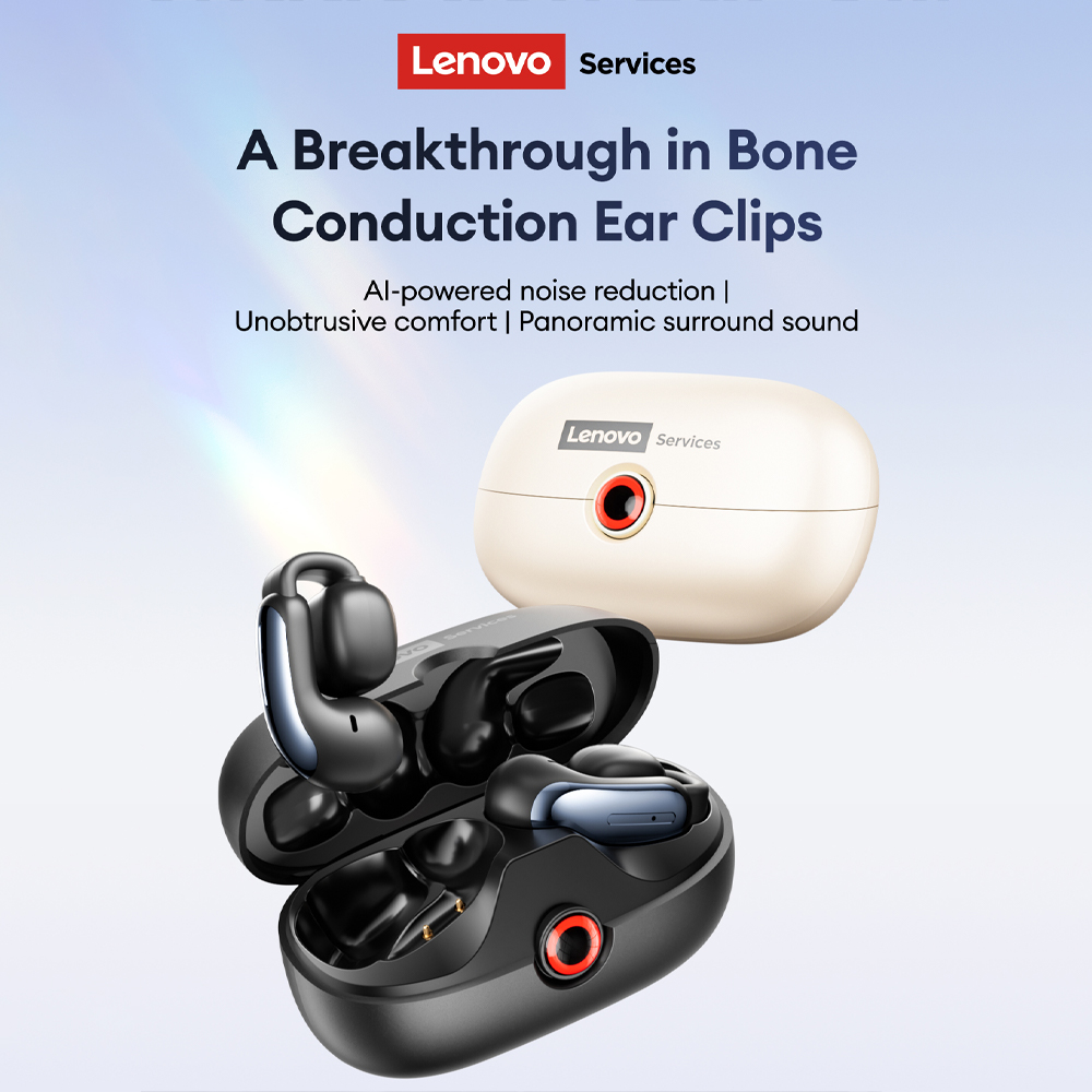 Earphones - Lenovo LES-108 骨伝導 TWS イヤークリップ イヤホン