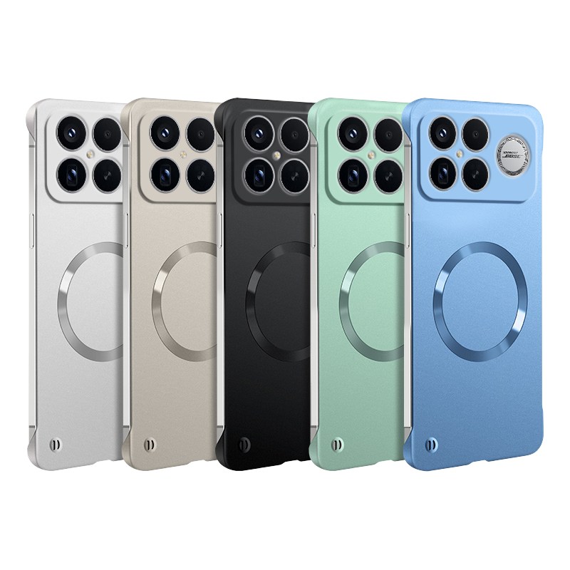 Ultra Thin Frameless Phone Cover - Poco F9 Ultra、F9 Pro、F8 Ultra、F8 Pro用マットハードフレームレスファッションマグネット式携帯電話ケース、メタリック塗装のつや消し薄型バックカバー