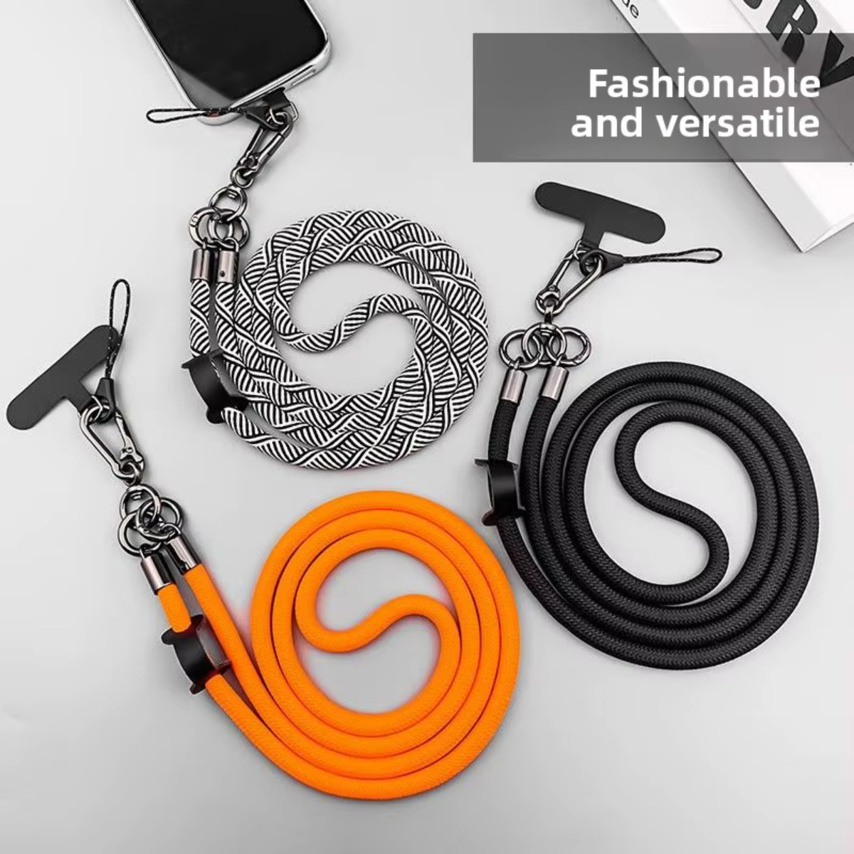 Crossbody Lanyard Neck Strap Case - ユニバーサル ボールド ロング デタッチャブル 携帯電話ストラップ ランヤード