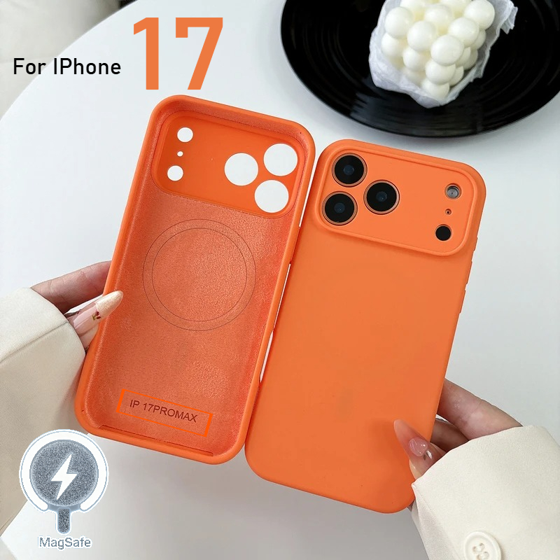 Liquid Silicone Magnetic Phone Case - 無地公式リキッドシリコン製スマホケース Magsafe対応 iPhone 17 Pro Max