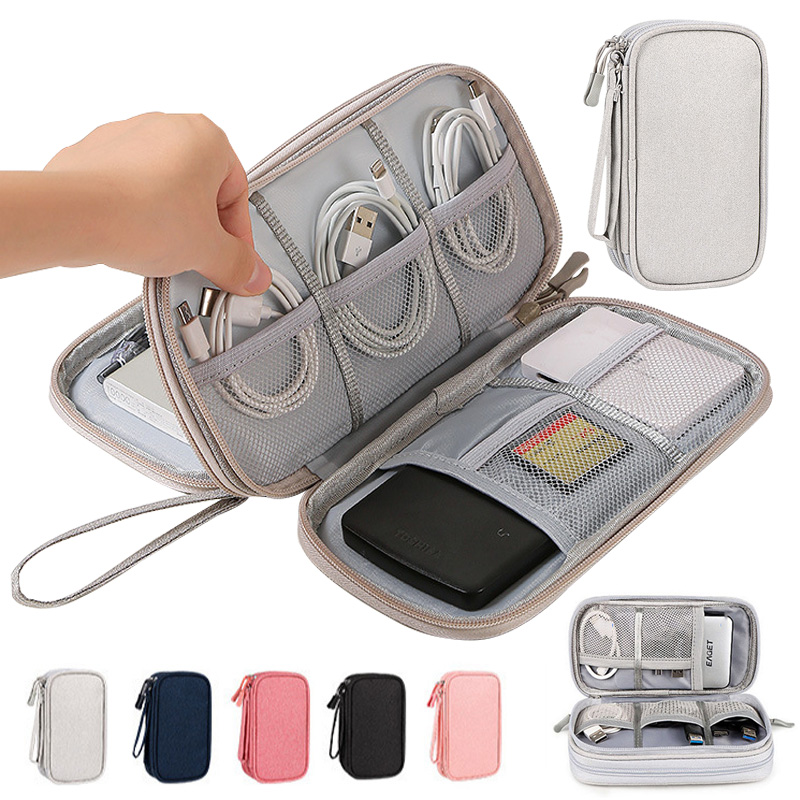 Power Banks - 多色ポータブルトラベルデジタル収納バッグ - 充電器、USBケーブル、モバイルバッテリー、イヤホン用電子機器ケーブルオーガナイザーポーチ