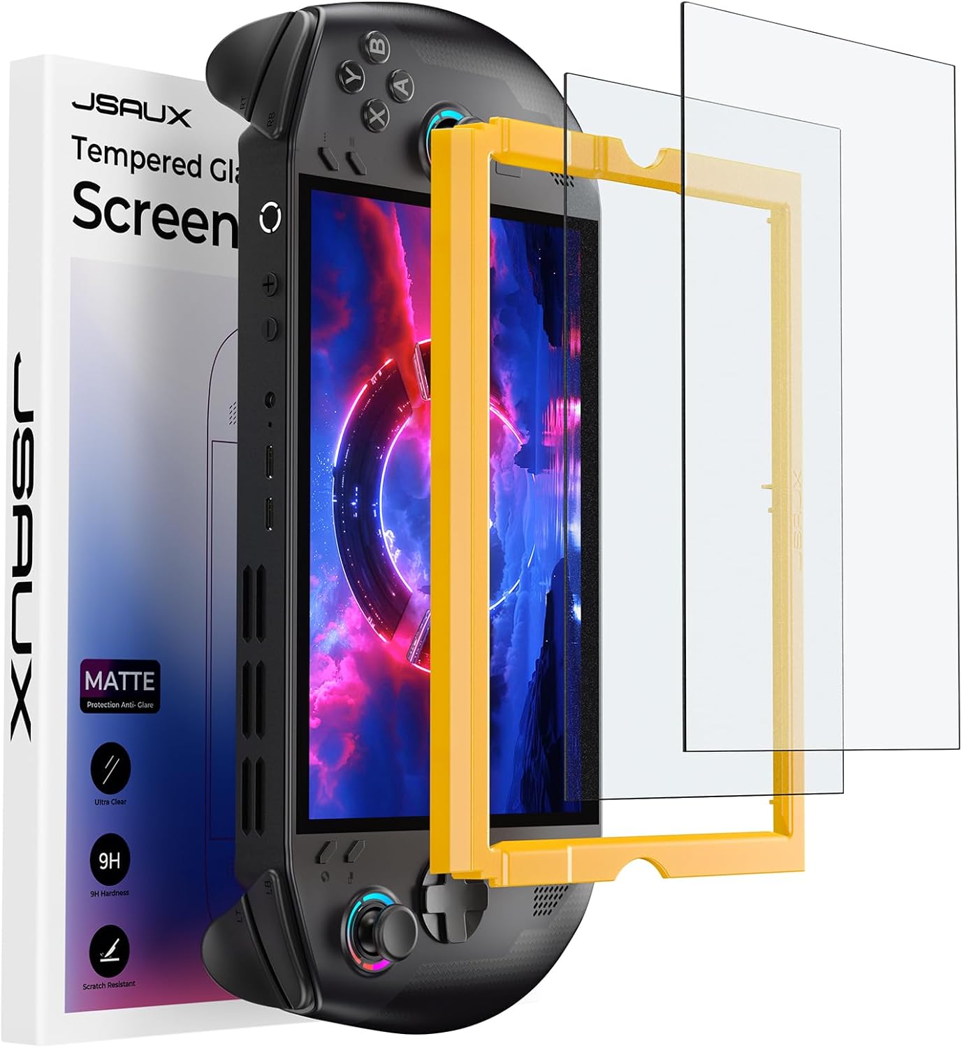 Matte Anti Glare Screen Protector - Legion Go S 8インチ用アンチグレアスクリーンプロテクター2枚パック、ガイドフレームで簡単に取り付け可能、8インチフルカバー、マットガラス