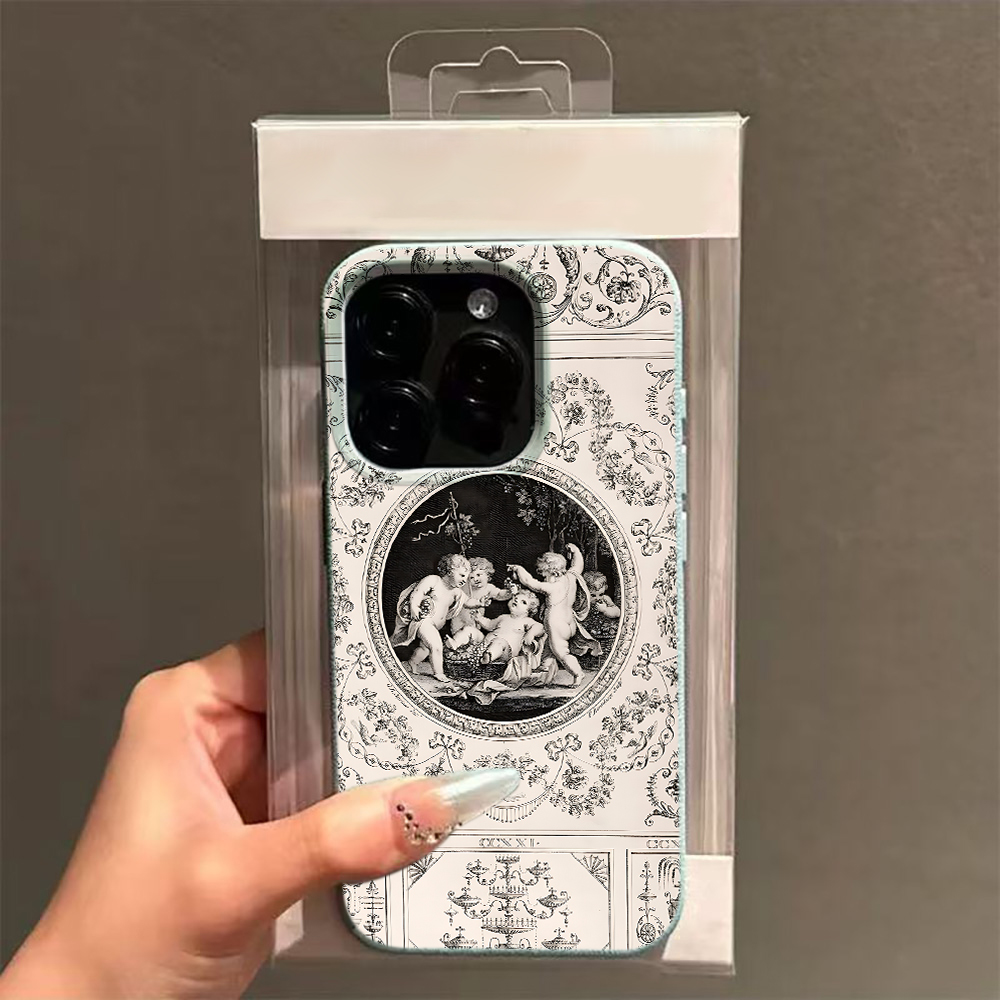 ヴィンテージバロック天使柄、iPhone 18、17、16、 - Vintage Floral Pattern Soft Case のレビューと価格