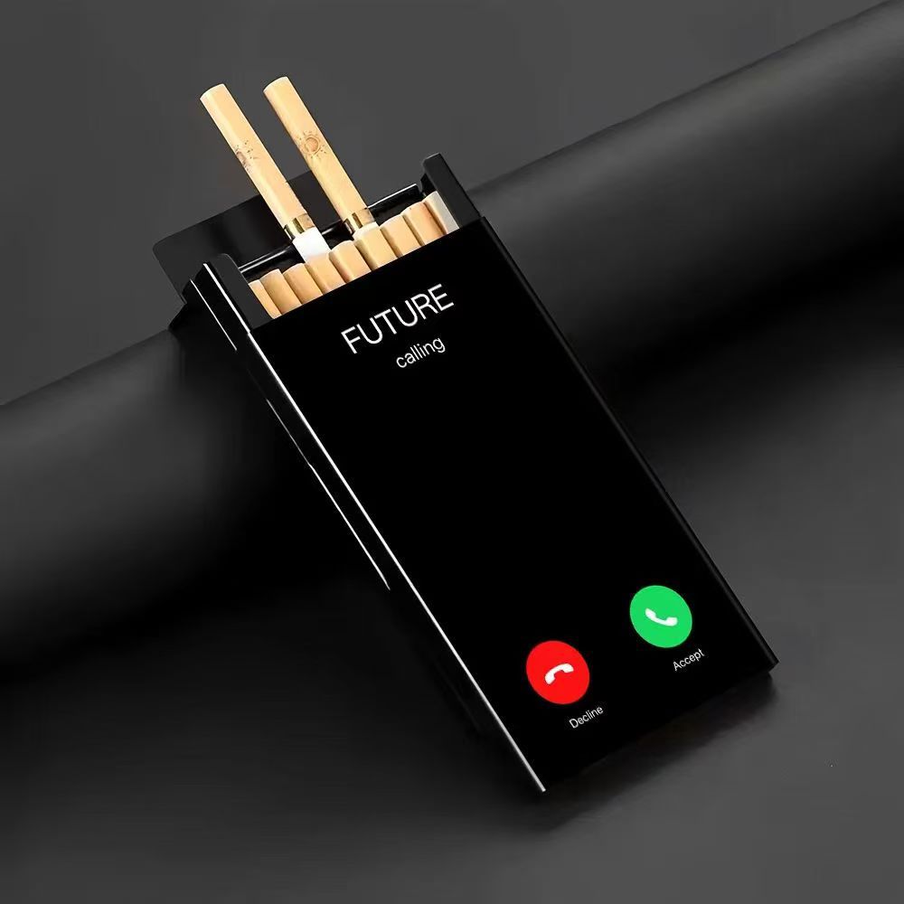 スリムな金属製シガレットケース。スライド式の蓋で、20本のタ - Phone Cases のレビューと価格