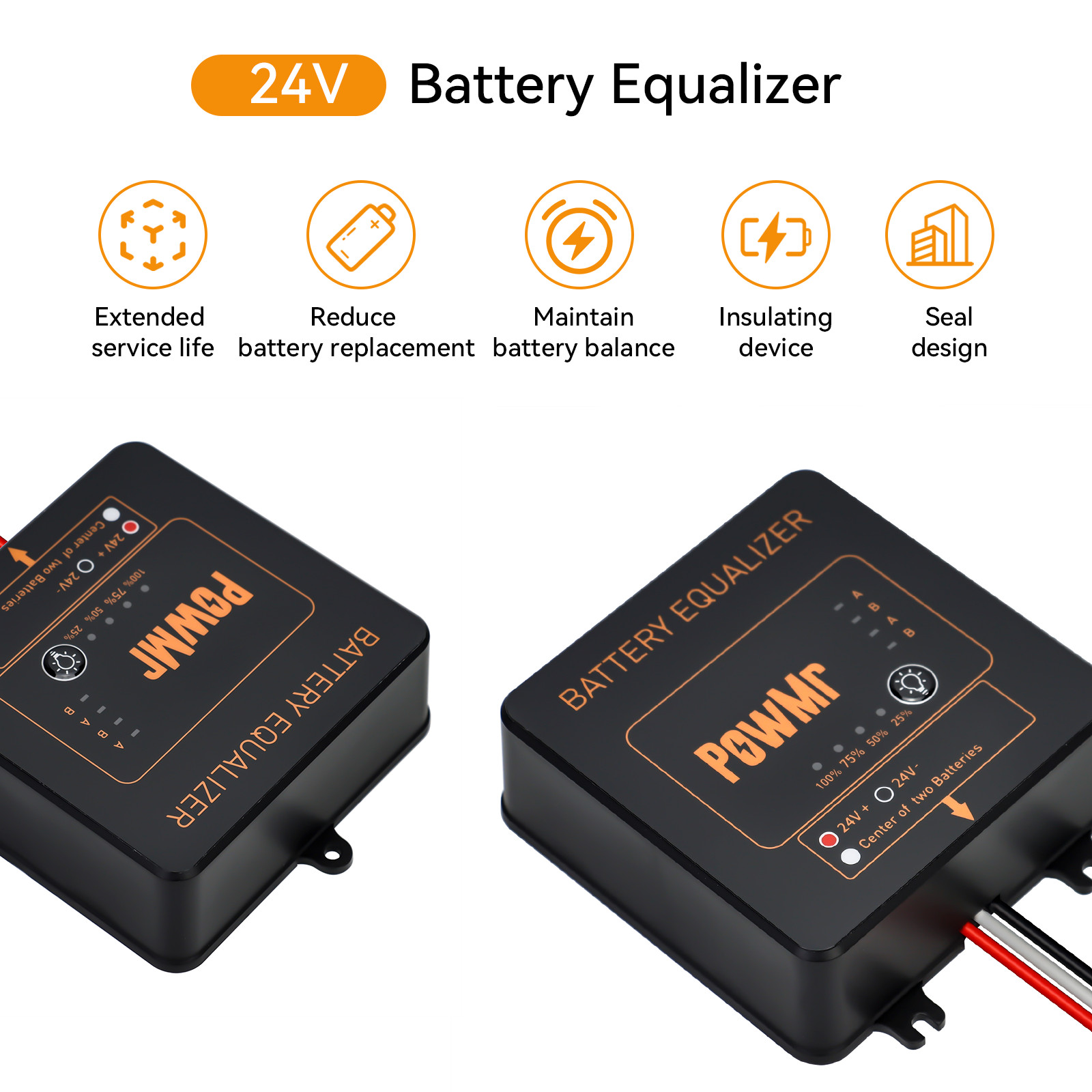 PowMr BE24 バッテリーイコライザー 24V デュア - Power Banks のレビューと価格