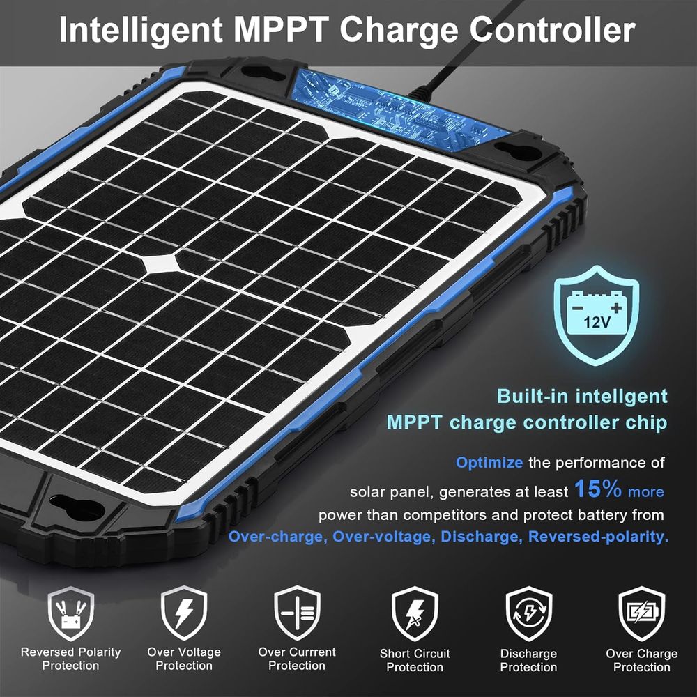 防水 12W 12V ソーラーバッテリー充電器＆メンテナー  - Chargers のレビューと価格