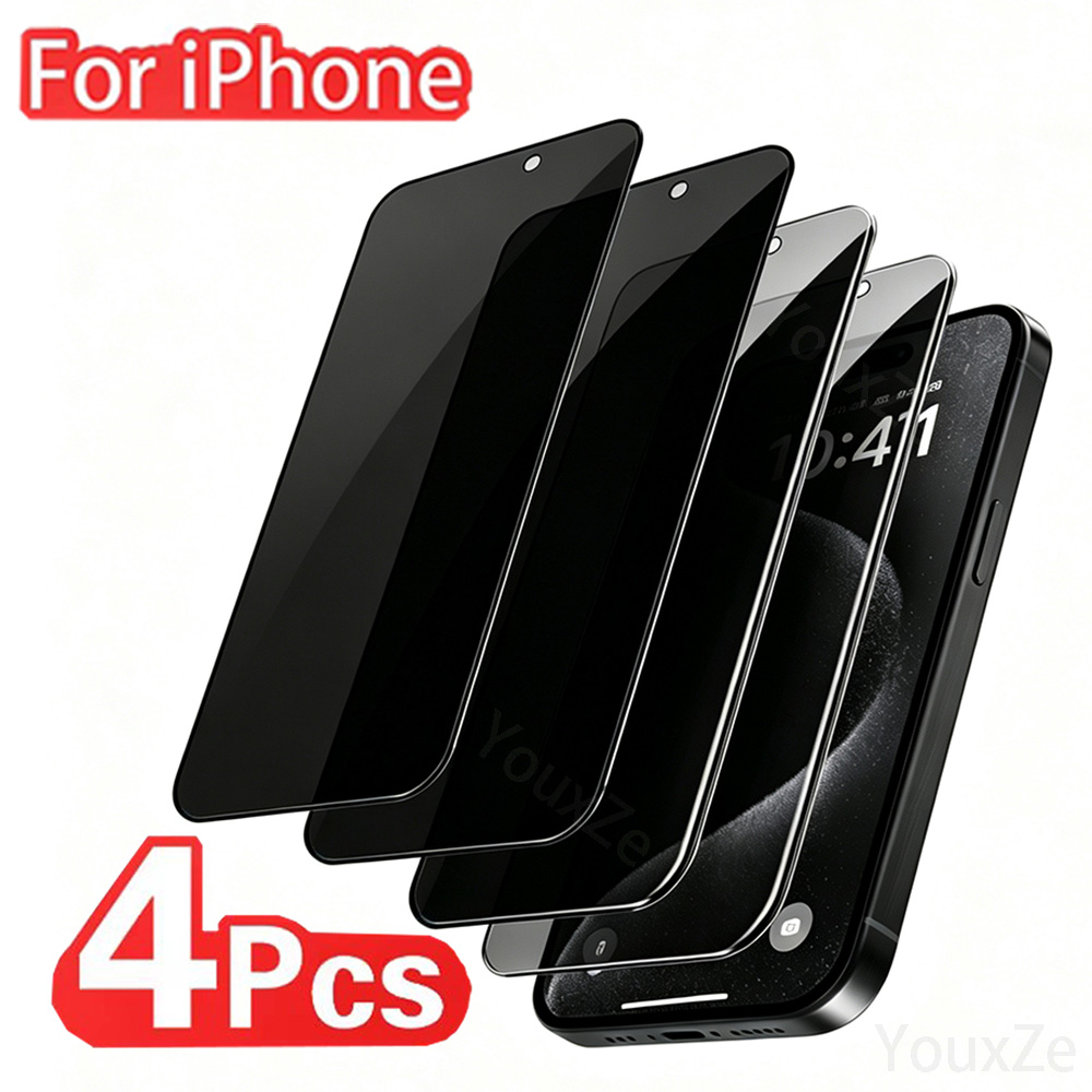 4枚入り 覗き見防止強化ガラス iPhone 17 16 1 - Anti Spy Privacy Glass Case のレビューと価格
